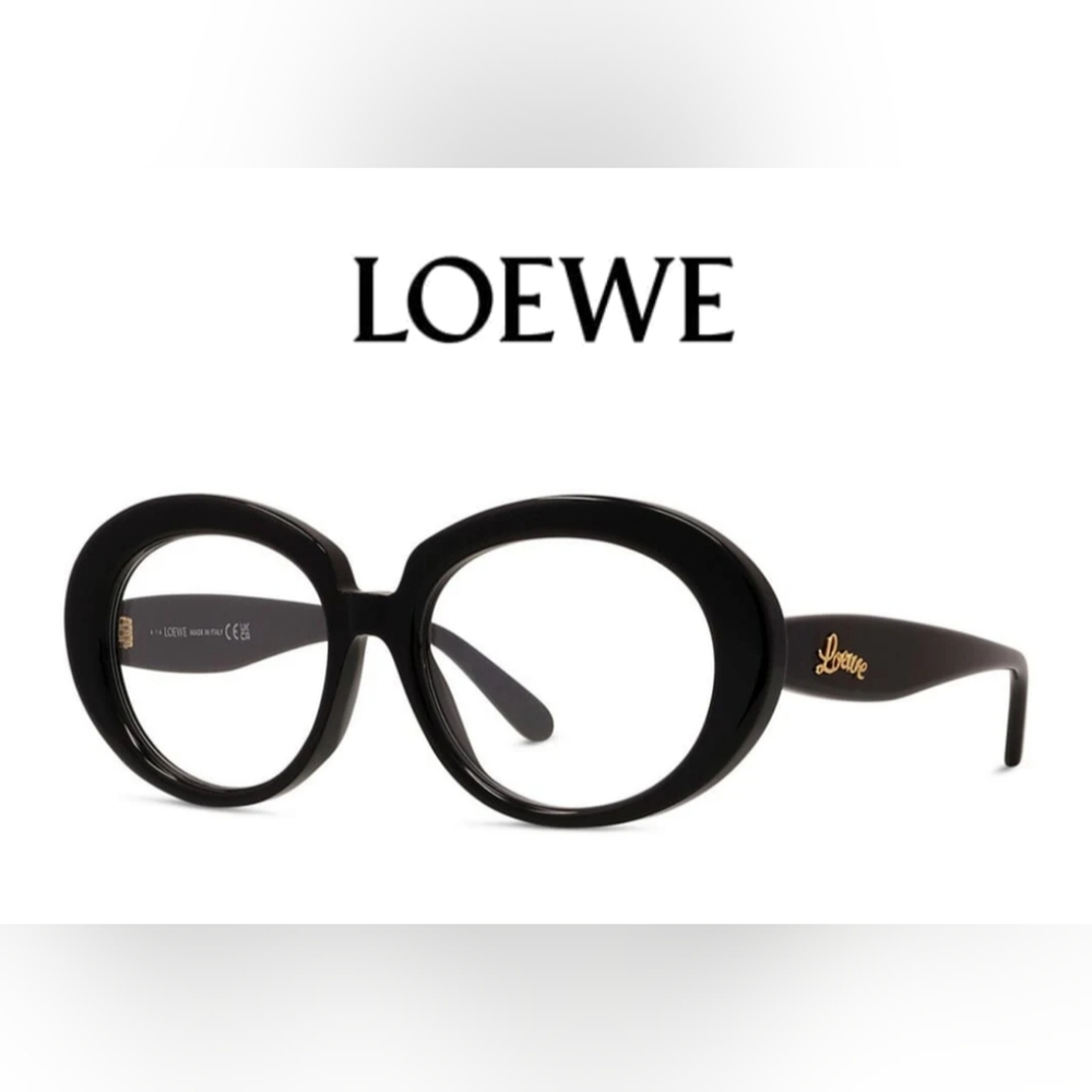 Loewe Black Oval Women's Glasses With Demo Lenses Ready For Your Rx